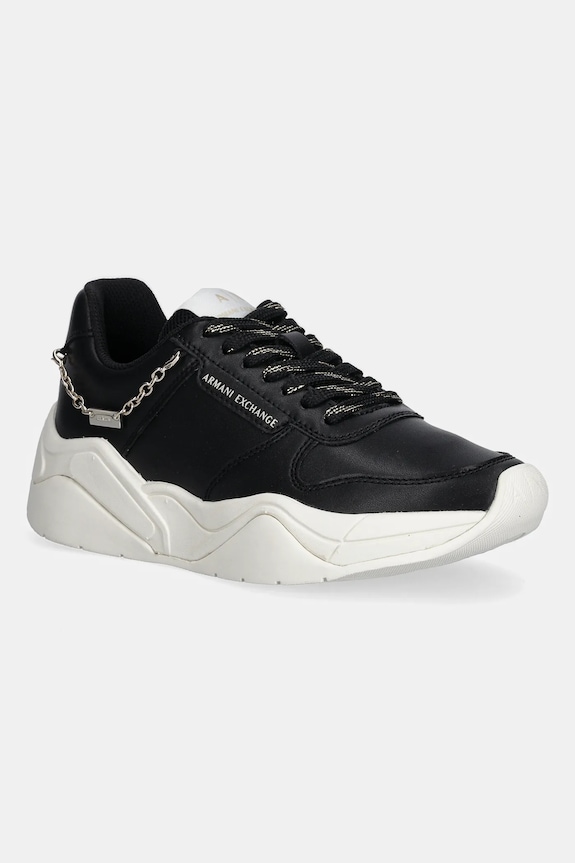 Armani Exchange sneakers din piele piele acoperită negru XW001617.AF17443.MC005