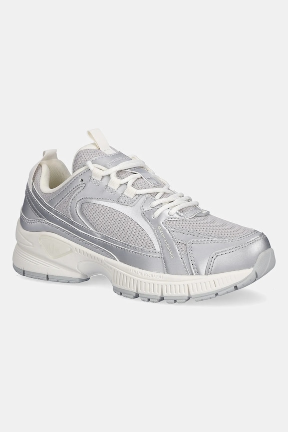 Armani Exchange sneakersy imitacja skóry licowej srebrny XW001628.AF17453.MZ127