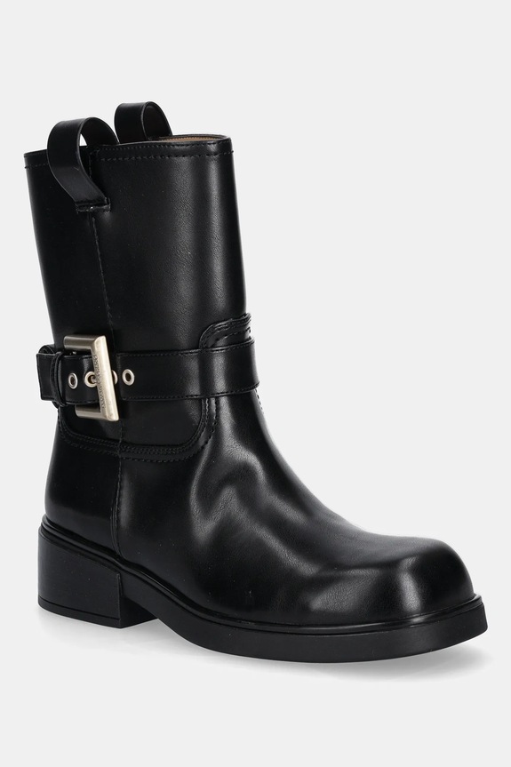 Gležnarji Armani Exchange Imitacija zrnatega usnja črna XW001654.AF17476.UC001