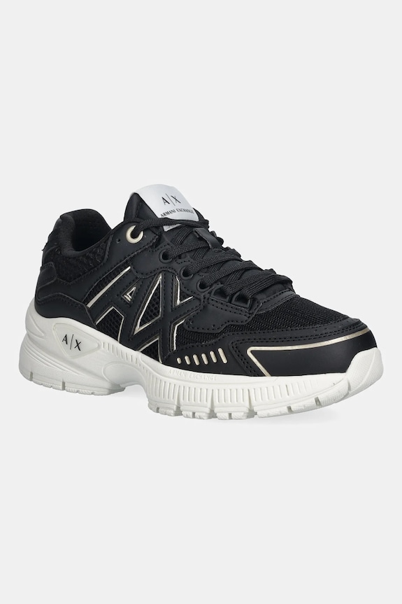 Armani Exchange sneakers finta pelle fiore nero XW002153.AF19535.MC077