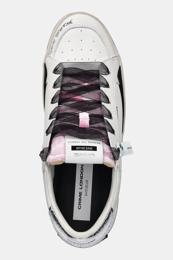 Crime London sneakers din piele SK8 DELUXE alb 25102AA8.10