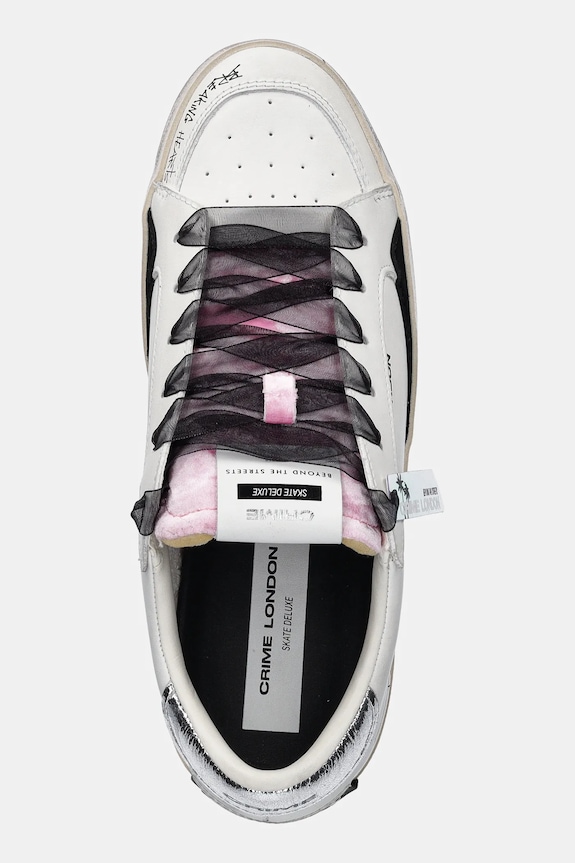 Crime London sneakers din piele SK8 DELUXE alb 25102AA8.10