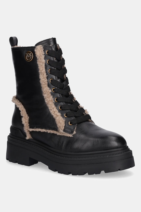 Workery Pinko Mia 18 usňová koža čierna SD0405.P093.Z99