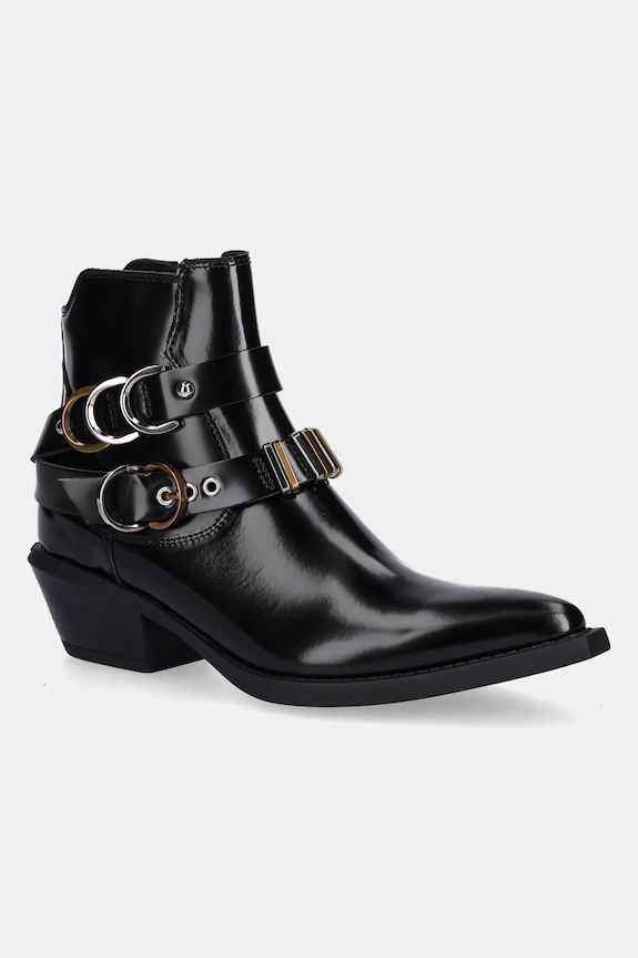 Kožené členkové topánky Pinko Tex 13 usňová koža čierna SD0343.P114.Z99
