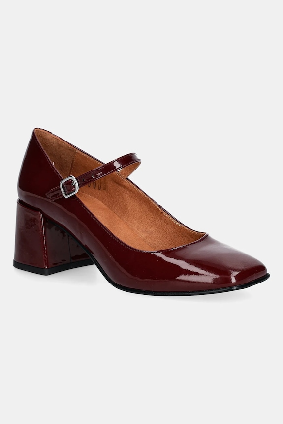 Jonak czółenka skórzane ALIENOR VERNIS 5-8 cm bordowy 6001484