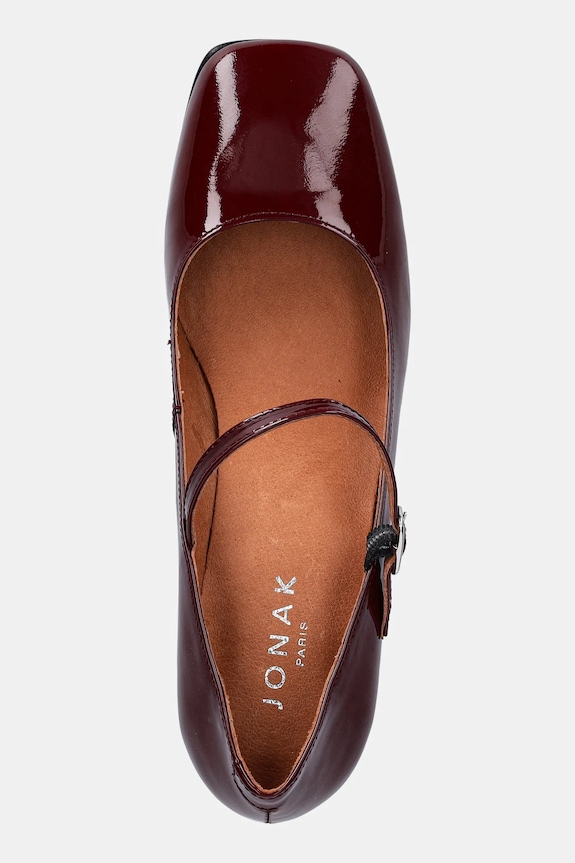 Jonak czółenka skórzane ALIENOR VERNIS bordowy 6001484