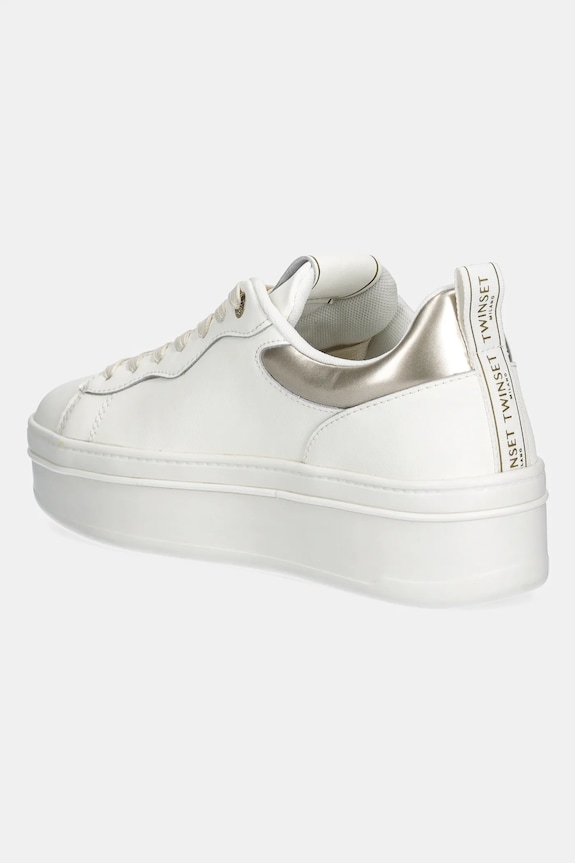 Παπούτσια Δερμάτινα sneakers Twinset 252TCP024.07049 λευκό