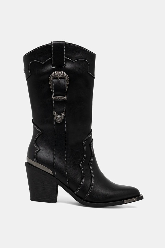Buffalo kowbojki West Bootie Buckle 1221052 czarny AW25