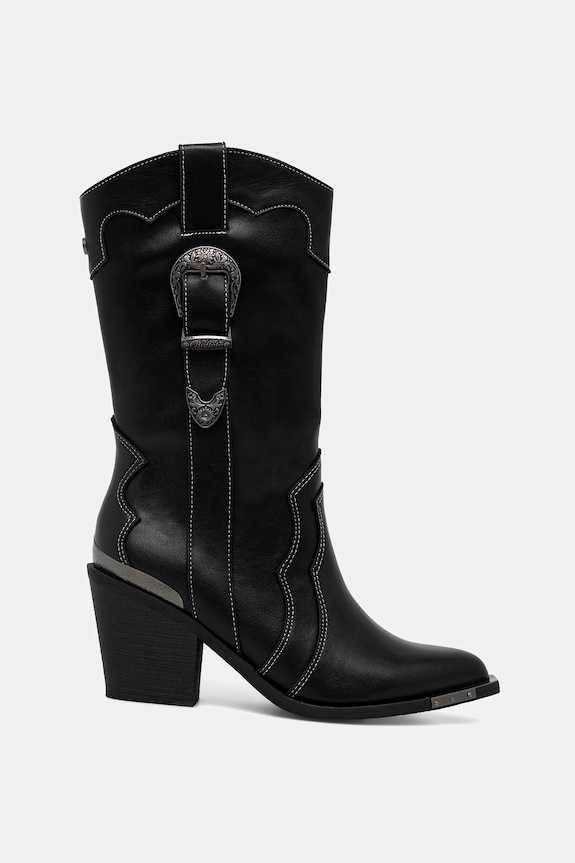 Buffalo kowbojki West Bootie Buckle 1221052 czarny AW25