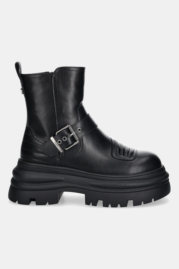 Μποτάκια Buffalo Dione Biker Boot Mid 1270127 μαύρο AW25