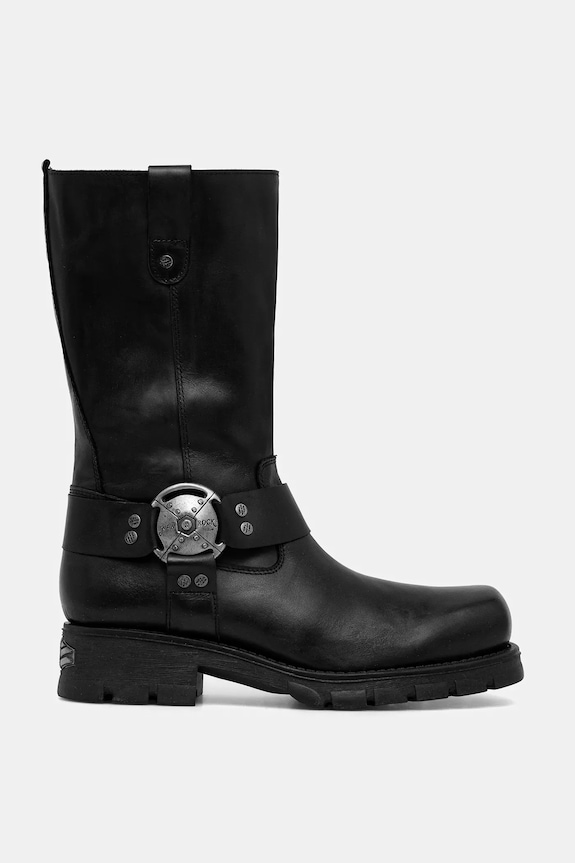 Kožené členkové topánky New Rock Itali Negro, Motorcycle Negro M.7610.S1 čierna AW25