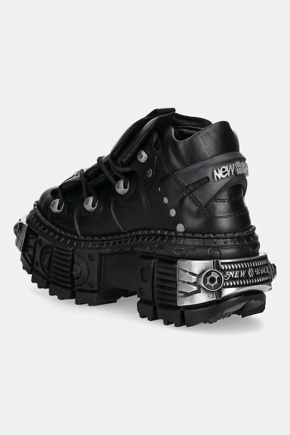 Cipők New Rock bőr sportcipő Crust Negro, Tank Casco Negro Power M.WALL106.S10 fekete