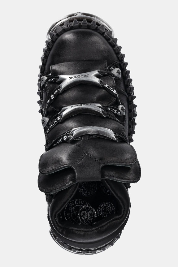 New Rock sneakers in pelle nero M.WALL106.S30