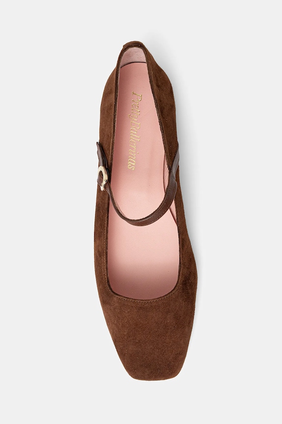 Semišové baleríny Pretty Ballerinas Camille hnedá 52217.002.9301