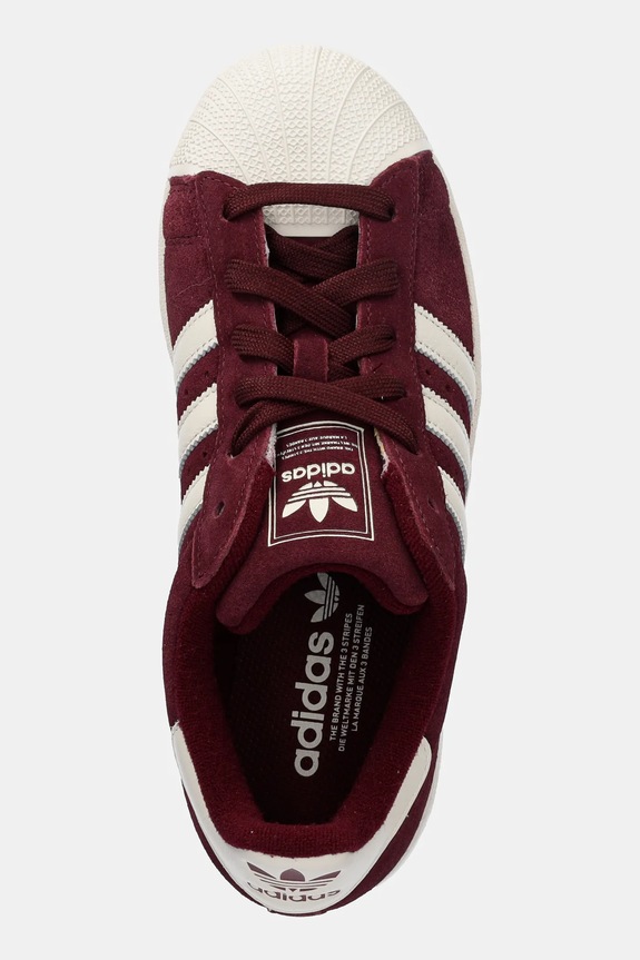 adidas Originals sneakers din piele întoarsă Superstar II burgundia HQ4913
