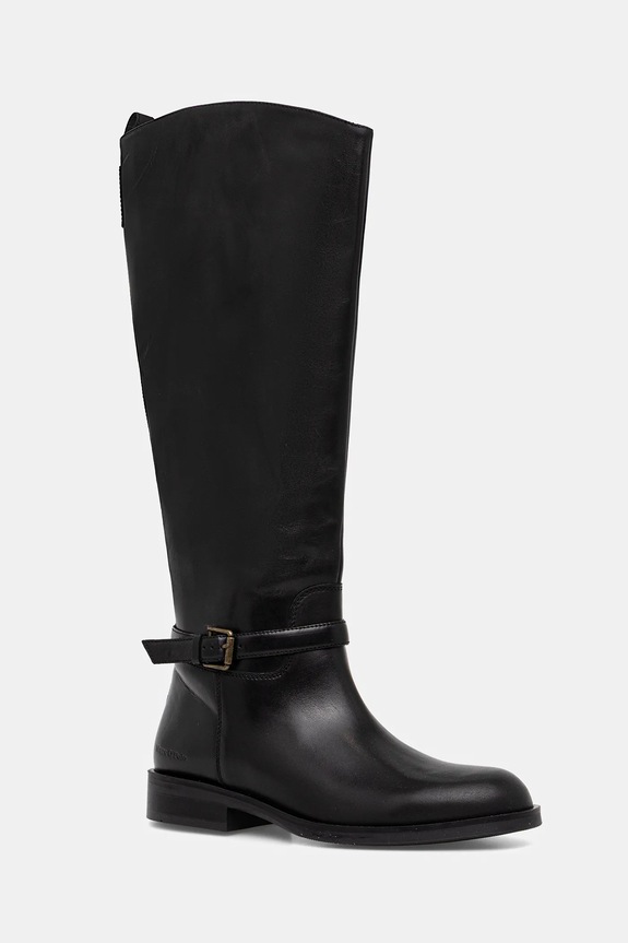 Δερμάτινες μπότες Marc O'Polo Enza φλατ μαύρο 50819088001100