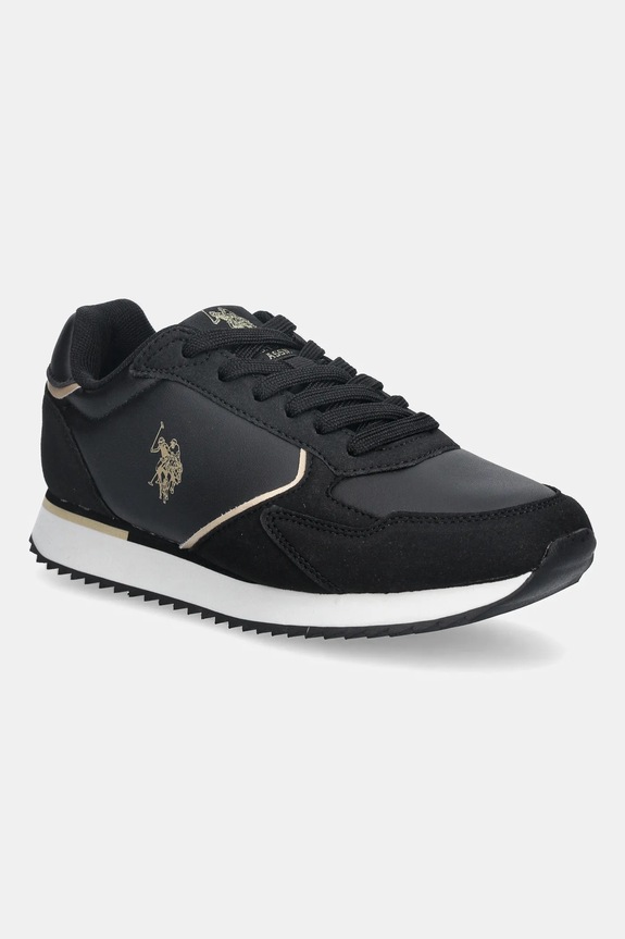 Tenisky U.S. Polo Assn. CHRIS002 imitácia kože čierna CHRIS002W.EYH1