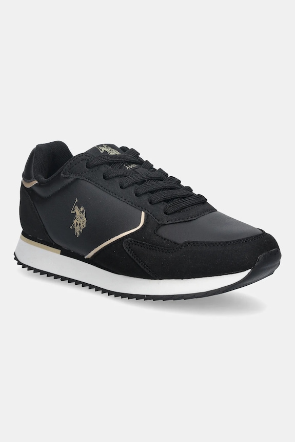 Tenisky U.S. Polo Assn. CHRIS002 imitácia kože čierna CHRIS002W.EYH1