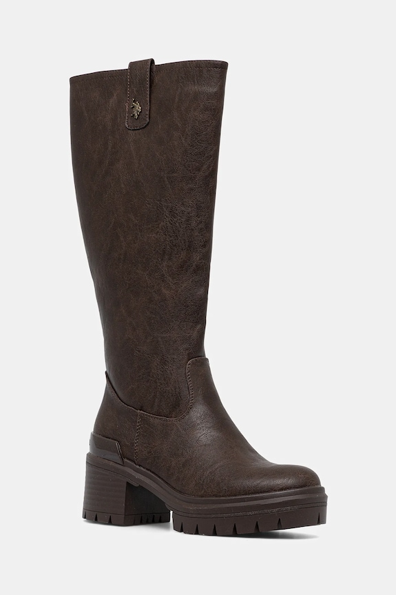 U.S. Polo Assn. kozaki HALEY011 imitacja skóry licowej brązowy HALEY011W.EY1