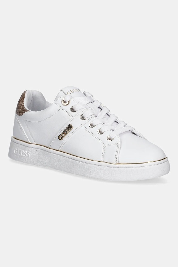 Guess sneakers BRITZ finta pelle fiore bianco FLFBTZ.ELE12.WHITE