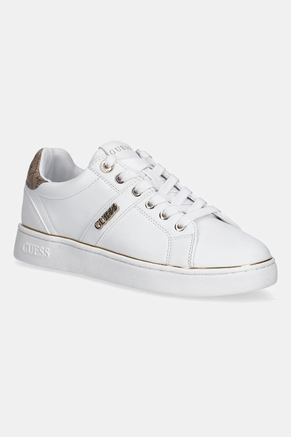 Guess sneakers BRITZ finta pelle fiore bianco FLFBTZ.ELE12.WHITE