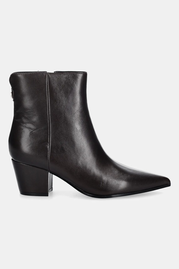 Guess botki skórzane HALISA FLFHAL.LEA10.BROWN brązowy AW25