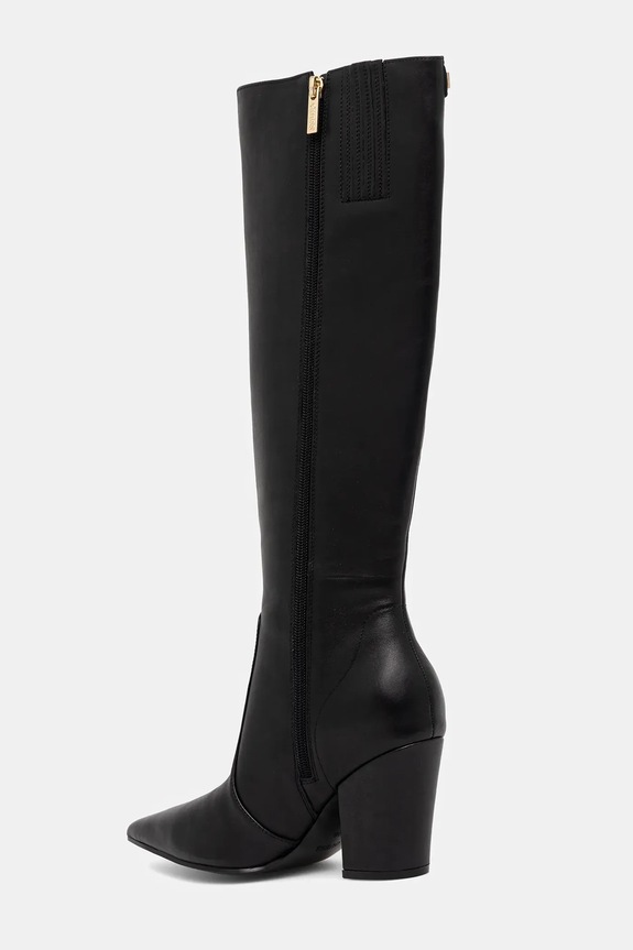 Cipők Guess bőr csizma NARIEL FLFNRL.LEA11.BLACK fekete
