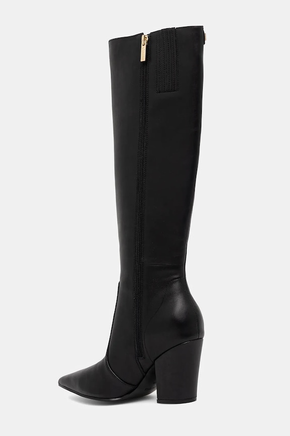 Cipők Guess bőr csizma NARIEL FLFNRL.LEA11.BLACK fekete