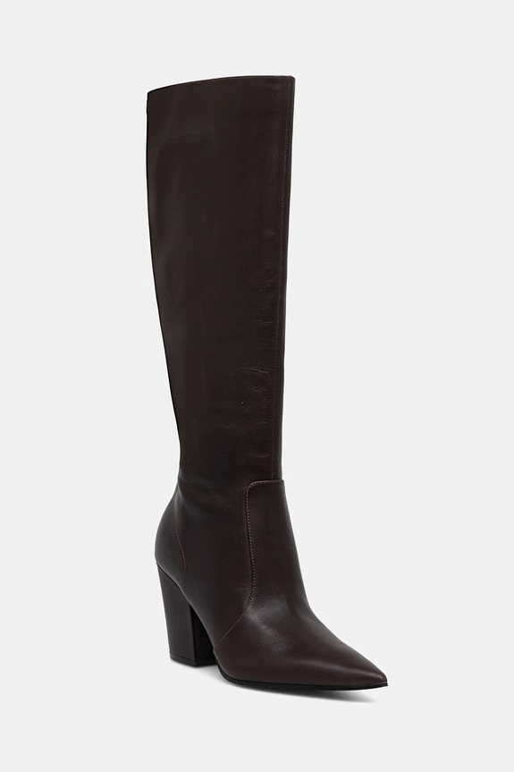 Kožne čizme Guess NARIEL zrnata koža smeđa FLFNRL.LEA11.BROWN