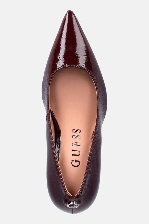 Guess szpilki PRINDY bordowy FLFPRN.LEP08.RED