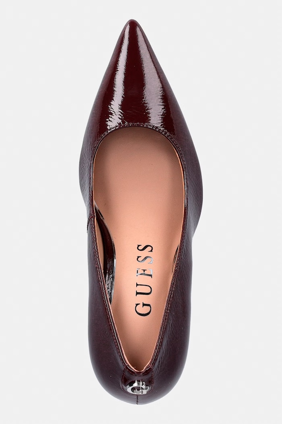 Guess szpilki PRINDY bordowy FLFPRN.LEP08.RED