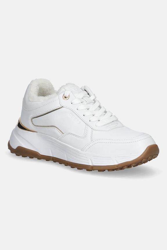 Guess sneakers FARREA finta pelle fiore bianco FLFRRE.ELE12.WHIPL