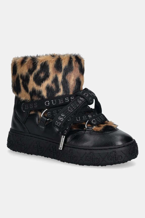 Зимние сапоги Guess UNESSA с утеплением чёрный FLFUEK.FUR10.LEOPA