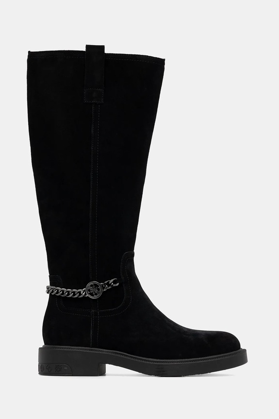 Guess stivali in pelle scamosciata FYONAL2 FLFYN2.LEA11.BLACK nero AW25