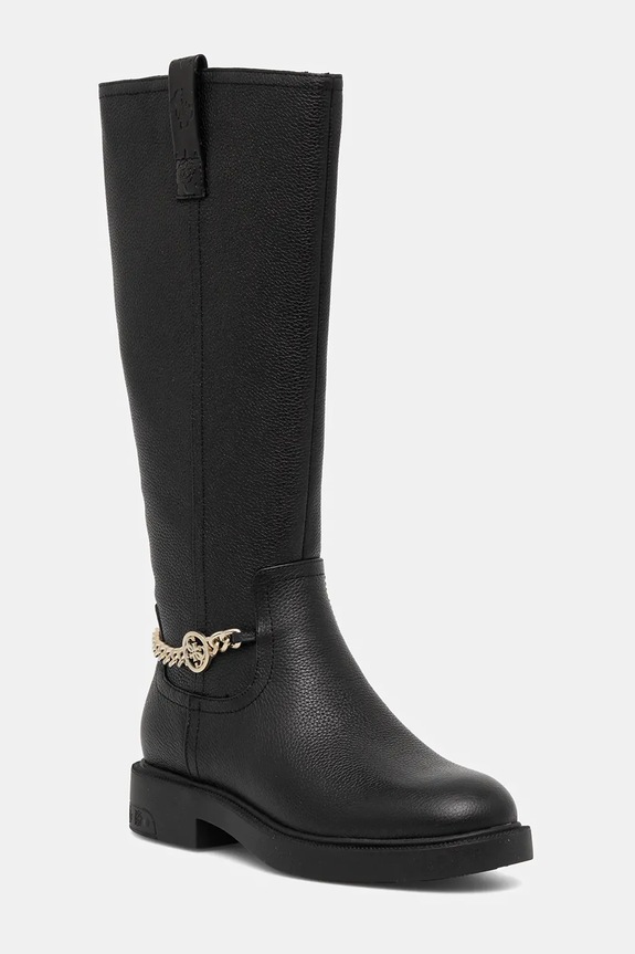 Vysoké čižmy Guess FYONAL2 plochý čierna FLFYON.FAL11.BLACK