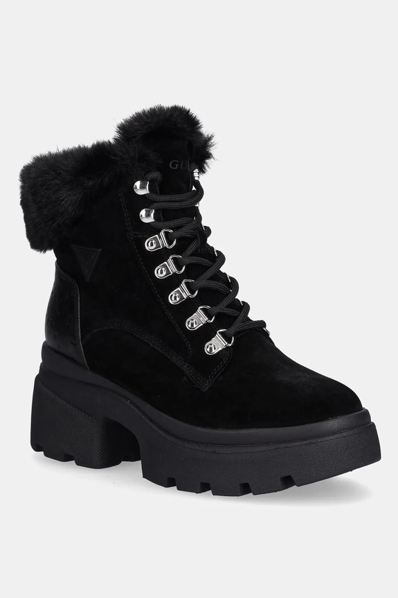 Guess stivaletti alla caviglia YARELI block heel nero FLFYRL.SUE10.BLACK