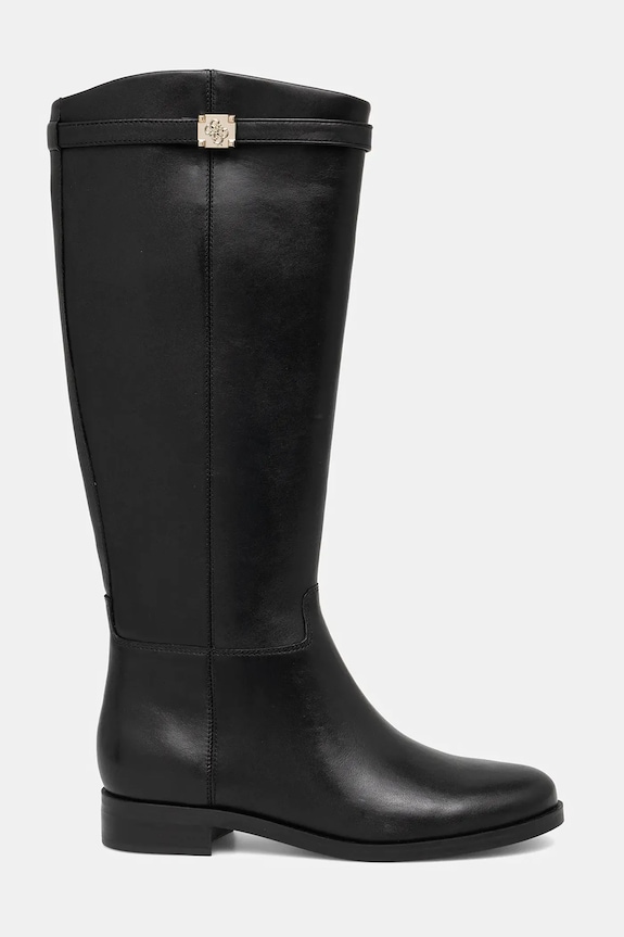 Kožené kozačky Guess ZORO FLFZOR.LEA11.BLACK černá AW25