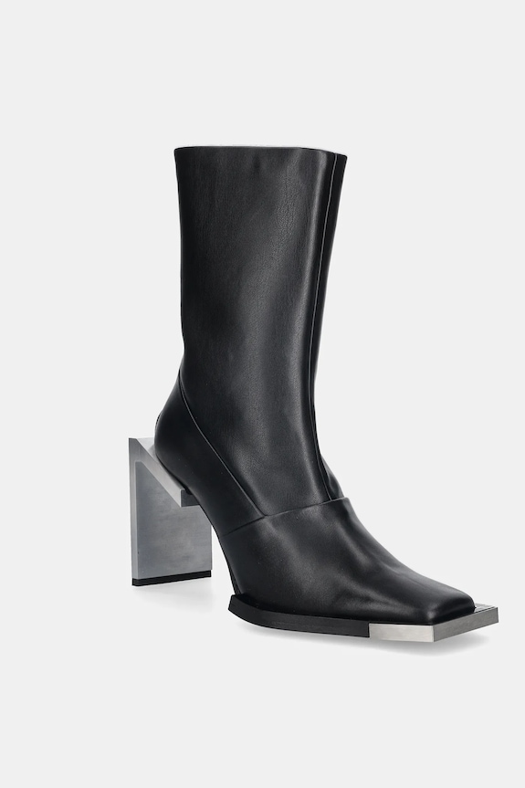 Heliot Emil botki skórzane słupek czarny AW25.17.002.BLK01.CO