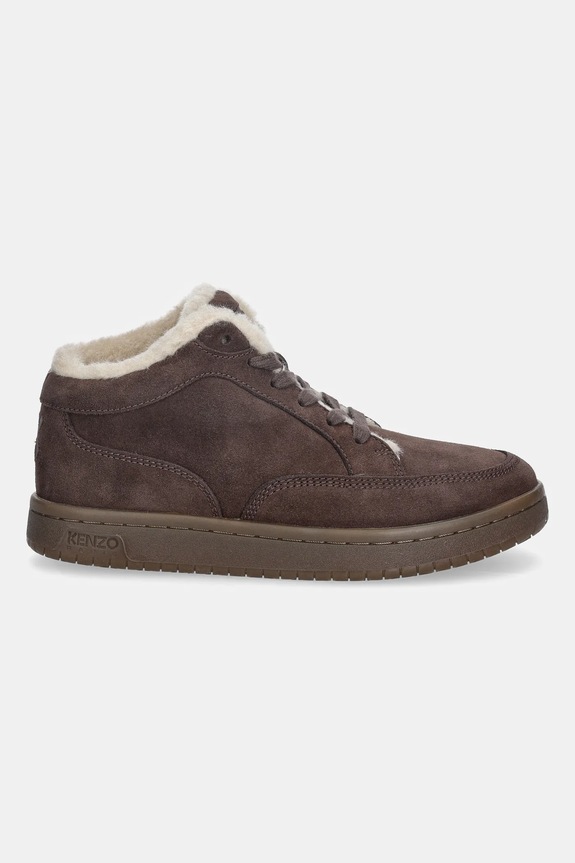 Kenzo sneakersy zamszowe Dome Mid Top Sneakers FF62SN062L58.14 brązowy AW25