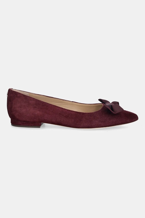 Semišové baleríny Lauren Ralph Lauren Londyn Bow 802955323004.600 červená AW25