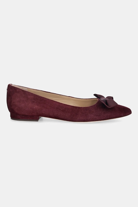 Semišové baleríny Lauren Ralph Lauren Londyn Bow 802955323004.600 červená AW25