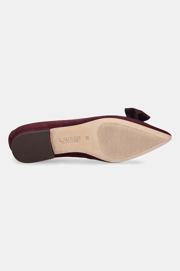 Semišové baleríny Lauren Ralph Lauren Londyn Bow 802955323004.600 červená