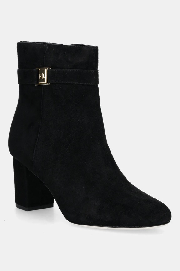Semišové topánky Lauren Ralph Lauren Kellie Bt Hl semišová koža čierna 802967827001.001