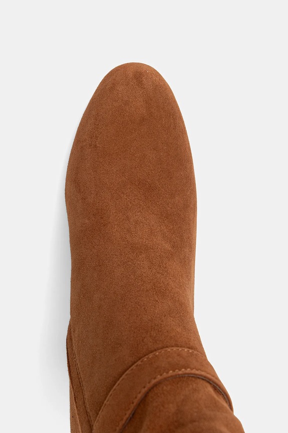 Semišové čižmy Lauren Ralph Lauren Kellie Tl Hl hnedá 802967843002.200
