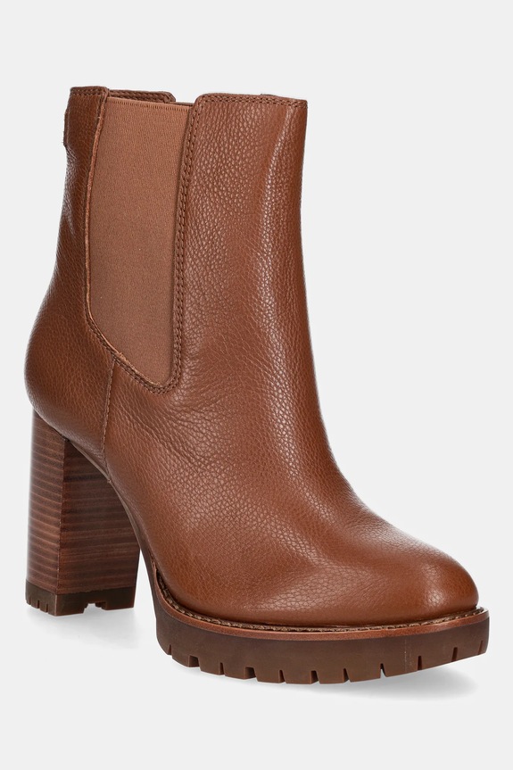 Kožené členkové topánky Lauren Ralph Lauren Layne textilný hnedá 802974391002.200