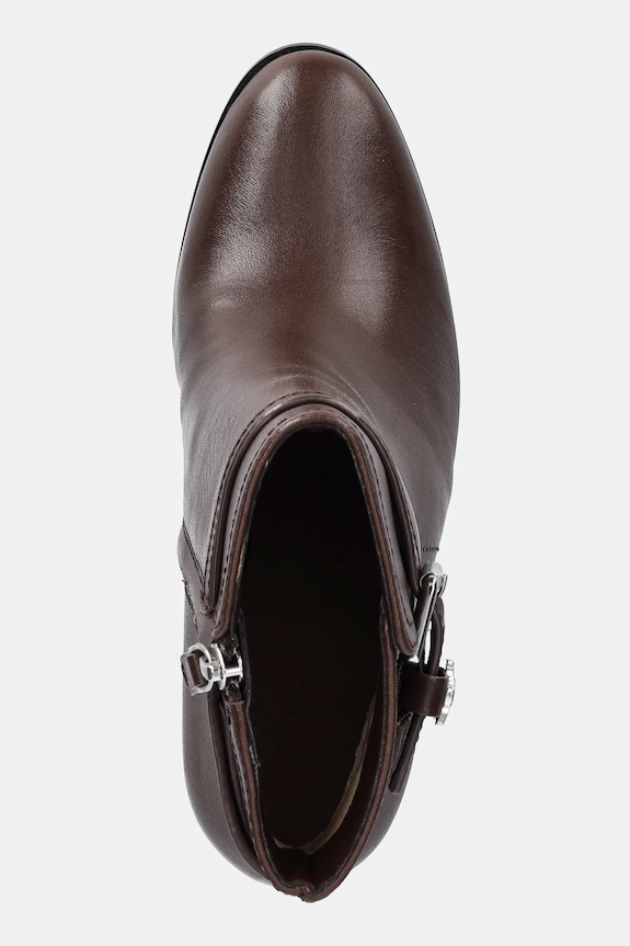 Kožené členkové topánky Lauren Ralph Lauren Brke Bt Hl 2 hnedá 802974475002.200