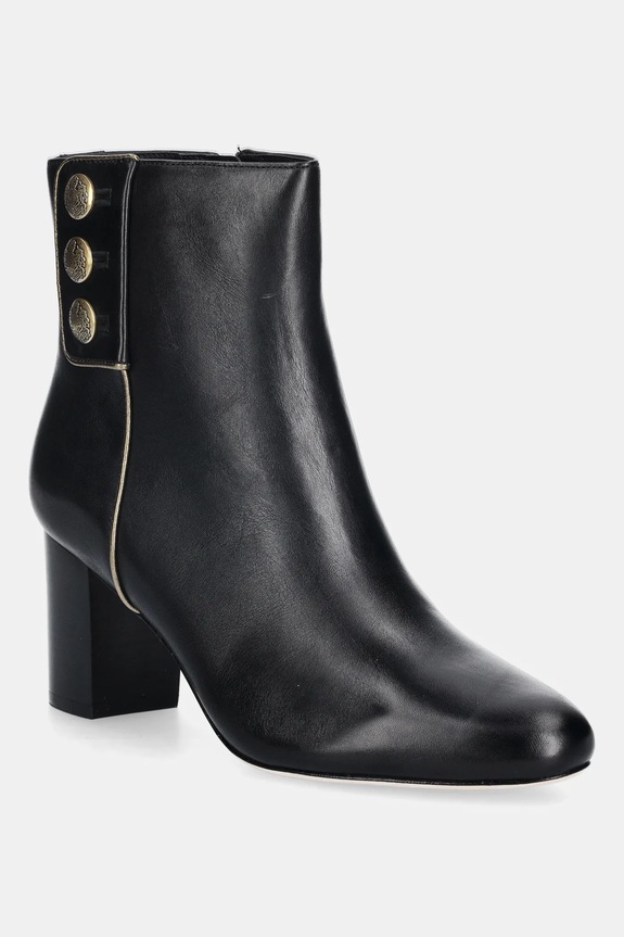 Kožené členkové topánky Lauren Ralph Lauren Kenndi Bt Hl usňová koža čierna 802980065001.001