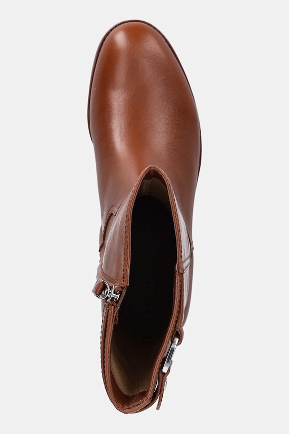 Kožené členkové topánky Lauren Ralph Lauren Tasha Mid hnedá 802980069002.200