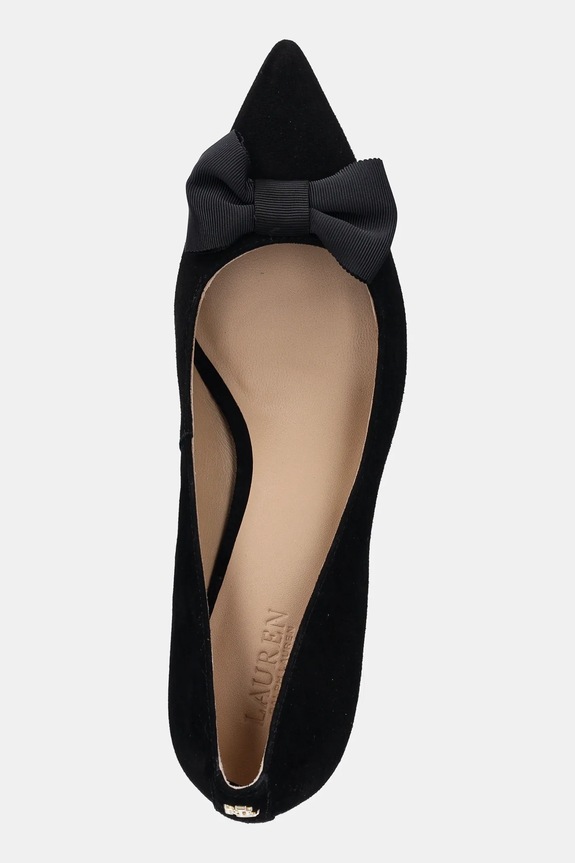 Γόβες σουέτ Lauren Ralph Lauren Adrienne Bow μαύρο 802980116001.001