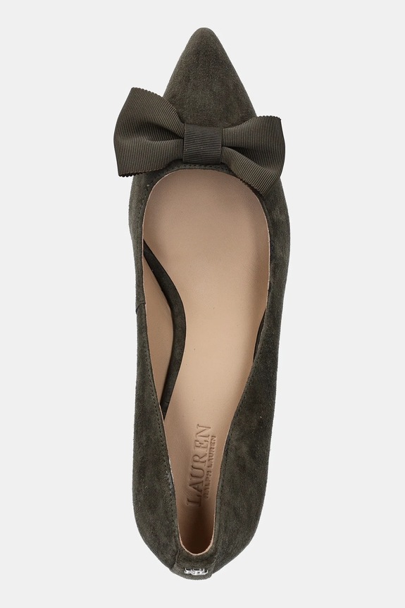 Semišové lodičky Lauren Ralph Lauren Adrienne Bow zelená 802980116002.301